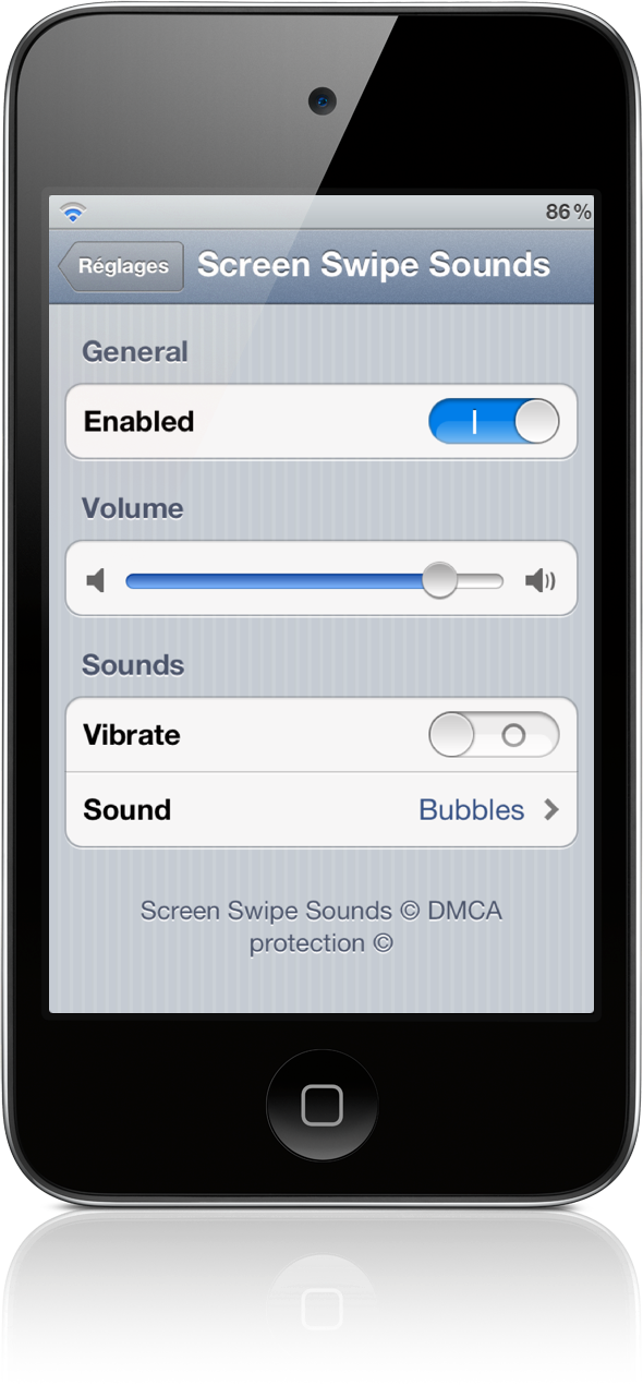 Cydia: Des sons au changement de page avec Screen Swipe Sounds
