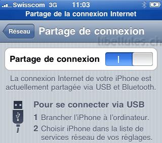 partage connexion iphone Partage de connexion sur liPhone