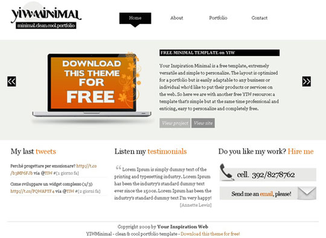 YiwMinimal 5 templates HTML/CSS minimalistes gratuits