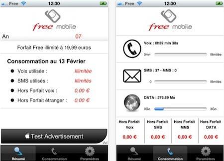 L’application Free Mobile Conso est disponible