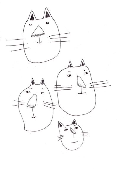 C'est drôle je dois dessiner des chats alors que j'e...