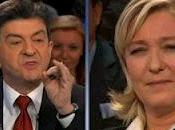 Mélenchon hargneux face calme, ignorant personne elle.