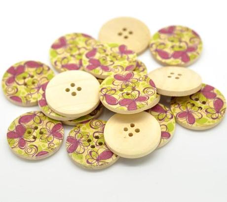 Boutons de bois avec motifs de fleurs en nouveautés dans la boutique Boutons de bois avec motifs de fleurs en nouveautés dans la boutique