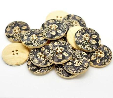 Boutons de bois avec motifs de fleurs en nouveautés dans la boutique Boutons de bois avec motifs de fleurs en nouveautés dans la boutique