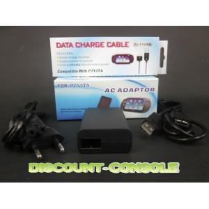 Adaptateur secteur + Cable data/charge pour PS Vita