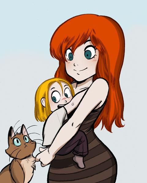 Un dessin avec Souillon, il a fait le crayonné, et moi l'encrage et les couleurs.