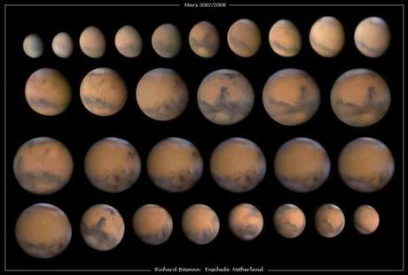 Mars photographiée par Richard Bosnan entre 2007 et 2008