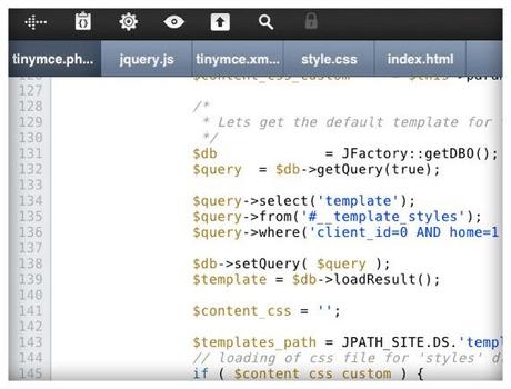 tab1 KoderApp, un éditeur de texte pour iPad