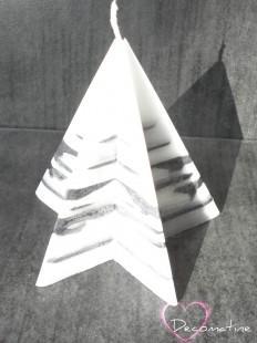 Bougie etoile zebréenoir-blanc parfum coco-abricot