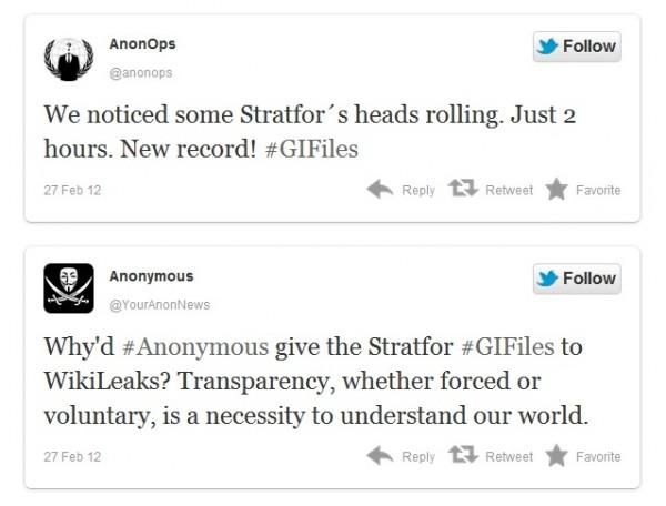 Anonymous assume récupération données Stratfor 600x456 Wikileaks va publier des millions de mails de la société Stratfor