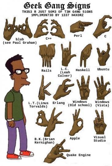 Geek gang Signes infographie 365x540 Insolite : une infographie sur le langage des signes geek