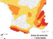 Carte zonage sismique réglementaire