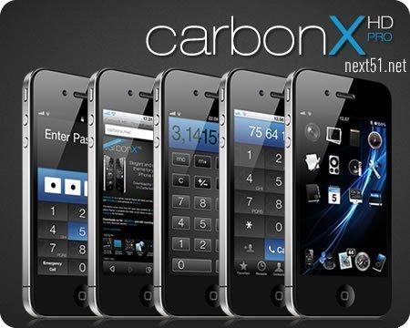 CarbonX HD Pro, un thème exclusivement réservé à l'iPhone 4 ou 4S...