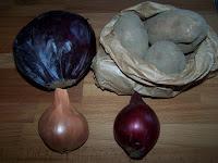 Ecrasée de Pommes de terre, Chou rouge et Echalotes confites