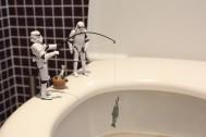 Fishing in the toilet