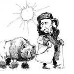 Poutine promène l'ours du part Russie Unie