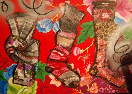 Les fabuleuses Oeuvres de chaussettes et collants fil de joie