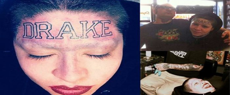 Elle se fait tatouer le nom d’un rappeur sur le front