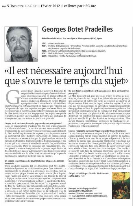 GeorgesBotetPradeilles_AGEFI_2012-02_LOW Georges Botet Pradeilles obtient un article dans le supplément mensuel du quotidien économique Suisse AGEFI (10 000 lecteurs)