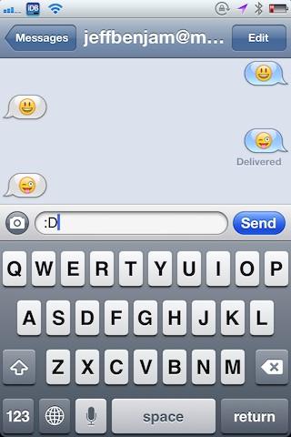 SMSSmileys Screenshot SMSmileys transforme direct votre texte en Emoji icons