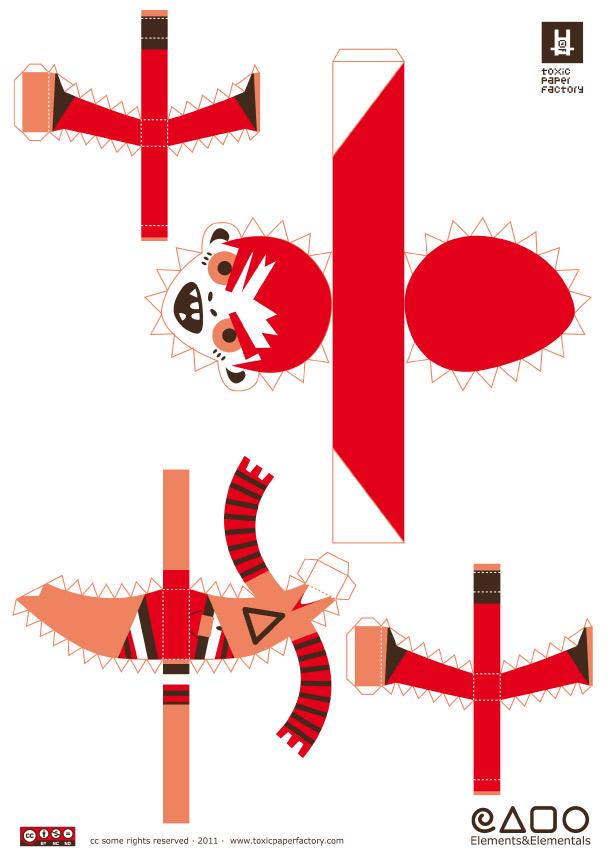 Papertoys Elements & Elementals (x 4)