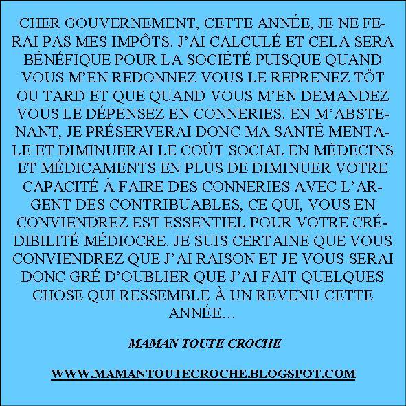 Les impôts...prise 2...