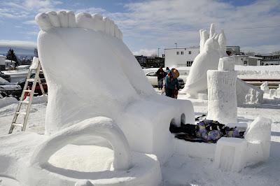 Sculpture 3D Baie-Comeau 2012, le jour...