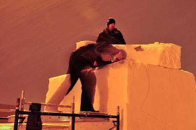 Sculpture 3D Baie-Comeau 2012, la nuit...