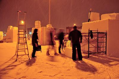 Sculpture 3D Baie-Comeau 2012, la nuit...