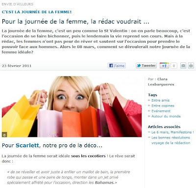 Pour la journée de la femme, la rédac voudrait ...