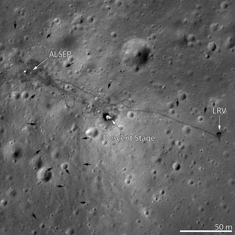 Apollo 15 et trace de pneus de Dune Buggy 