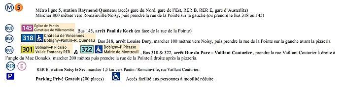 Moyen d'accès pour le 14 mars 2012