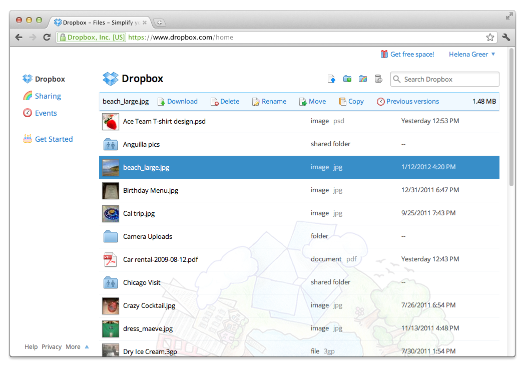 Dropbox Dropbox : nouvelle interface du service