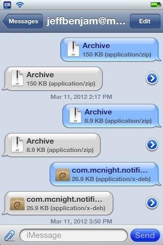 Envoyer/recevoir n’importe quel fichier depuis iMessage
