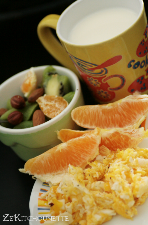 petit déjeuner kiwi orange