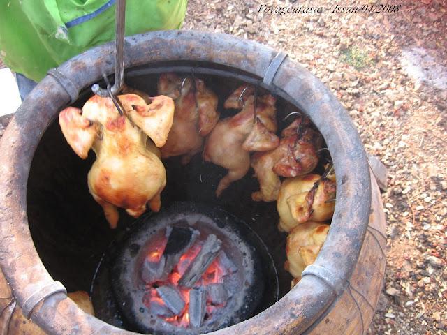 Thaïlande, Cuisson du poulet à la jarre
