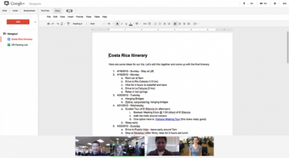 Docs Hangout1 600x329 580x318 Google+ Hangouts sinvite dans Google Docs