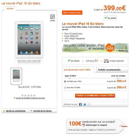 Le nouvel iPad est disponible chez Orange avec 100 euros remboursés