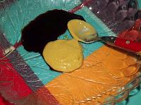 Entrecôte soja/moutarde et salade pommes/champignons sauce curry