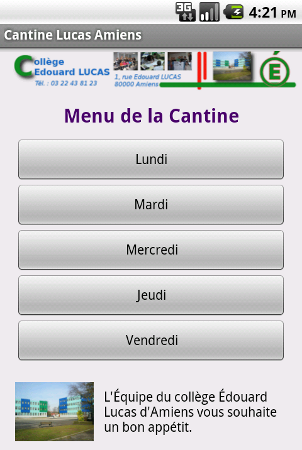 Le menu du collège Lucas d’Amiens débarque sur Android