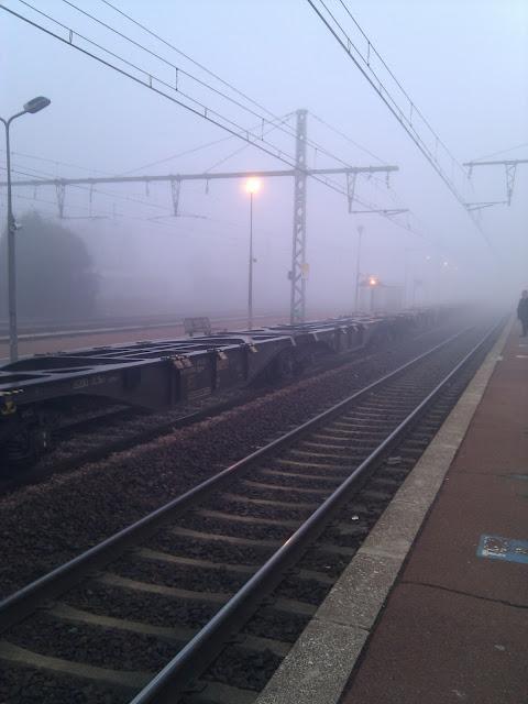 Rame fantôme dans le brouillard...
