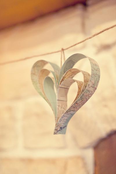 coeur-papier decoration de mariage vintage