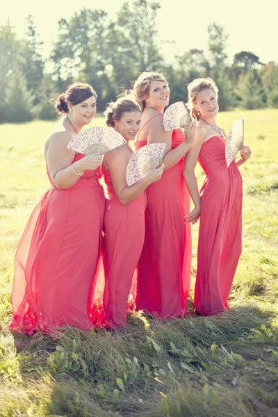 bridesmaid-eventail decoration de mariage vintage