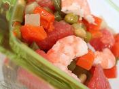 Salade macedoine pamplemousse crevettes