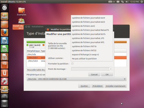 Quel type de Filesystems pour Ubuntu 12.04?