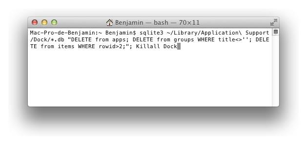 Vider le Launchpad dans Mac OS X Lion