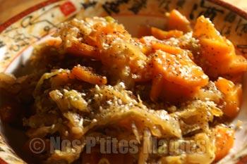 Douceur de chou chinois et de carotte au miel