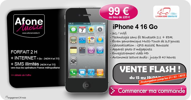[Vente Flash] L'iPhone 4 à 99 € au lieu de 229 €...