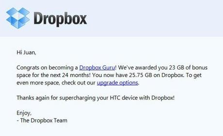 Augmenter la capacité de stockage de votre compte Dropbox de 23 Go grâce à votre Android