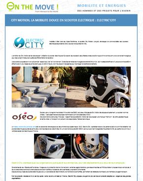 City Motion, la mobilité douce en scooter électrique : Electric City